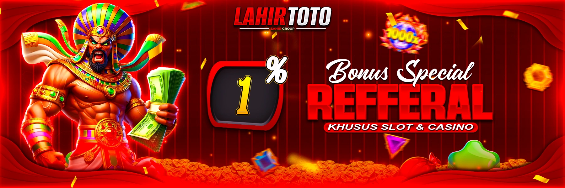BONUS REFERRAL SLOT & CASINO 1%
